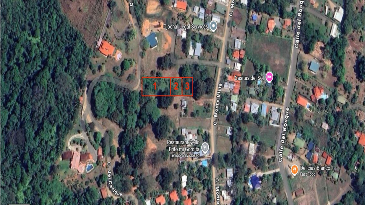 Tranquil neighbourhood mountain view lot in Ojochal, South Pacific, Cost Rica (Lot #1) selected