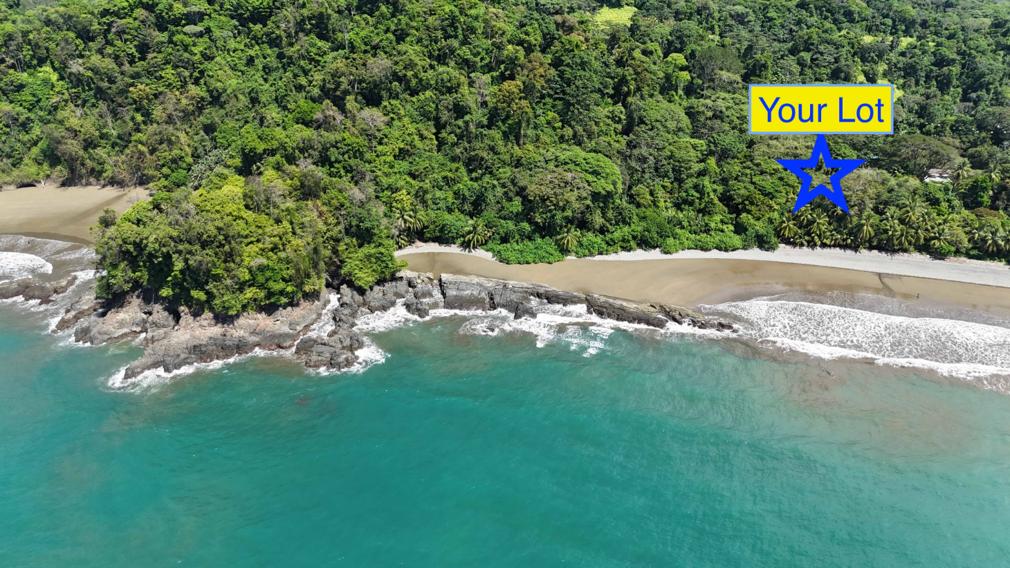 Rare Beachfront Lot Privately Located in Ballena Beach selected