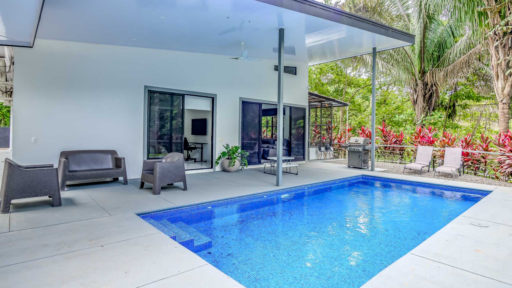 Jungle-Immersed Modern Retreat with Riverfront, Pool, and Expansion Potential in Cinco Ventanas selected